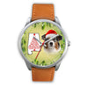 Australian Shepherd On Christmas Alabama Silver Wrist Watch-Free Shipping