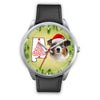 Australian Shepherd On Christmas Alabama Silver Wrist Watch-Free Shipping