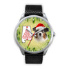 Australian Shepherd On Christmas Alabama Silver Wrist Watch-Free Shipping