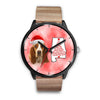 Basset Hound On Christmas Alabama Wrist Watch-Free Shipping