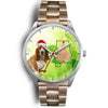 Cute Basset Hound On Christmas Alabama Silver Wrist Watch-Free Shipping