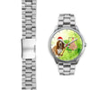 Cute Basset Hound On Christmas Alabama Silver Wrist Watch-Free Shipping