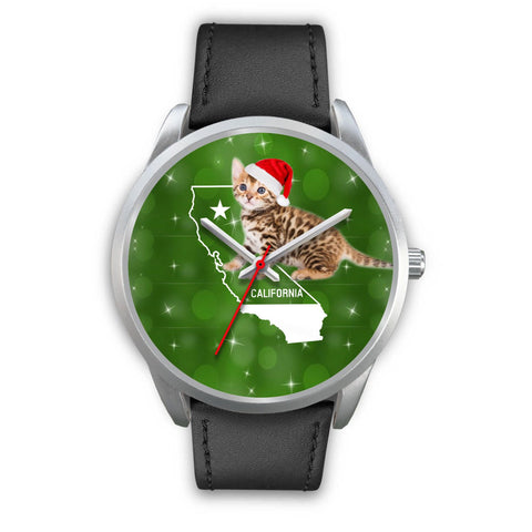 Cute Bengal Cat California Christmas Special Wrist Watch-Free Shipping