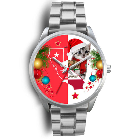 American Shorthair Cat California Christmas Special Wrist Watch-Free Shipping