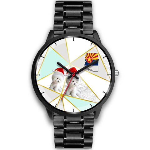 Bichon Frise On Christmas Arizona Wrist Watch-Free Shipping