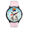 Cute Bichon Frise On Christmas Arizona Wrist Watch-Free Shipping