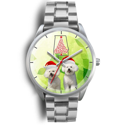 Cute Bichon Frise On Christmas Alabama Wrist Watch-Free Shipping