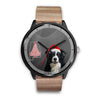 Border Collie On Christmas Alabama Wrist Watch-Free Shipping