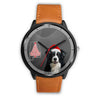Border Collie On Christmas Alabama Wrist Watch-Free Shipping