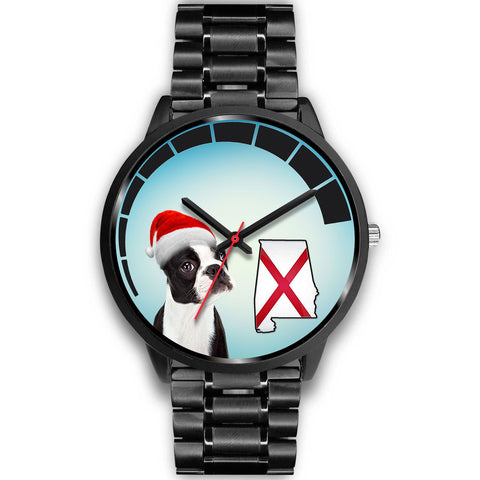 Boston Terrier On Christmas Alabama Wrist Watch-Free Shipping