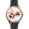 Boston Terrier On Christmas Arizona Golden Wrist Watch-Free Shipping