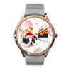 Boston Terrier On Christmas Arizona Golden Wrist Watch-Free Shipping