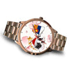 Boston Terrier On Christmas Arizona Golden Wrist Watch-Free Shipping