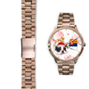 Boston Terrier On Christmas Arizona Golden Wrist Watch-Free Shipping