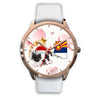 Boston Terrier On Christmas Arizona Golden Wrist Watch-Free Shipping