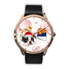 Boston Terrier On Christmas Arizona Golden Wrist Watch-Free Shipping