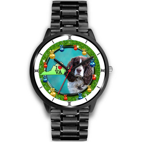 English Springer Spaniel Dog Virginia Christmas Special Wrist Watch-Free Shipping