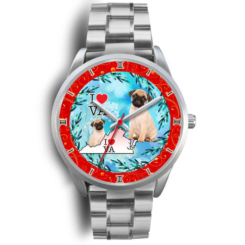 Cute Pug Dog Dog Virginia Christmas Special Wrist Watch-Free Shipping