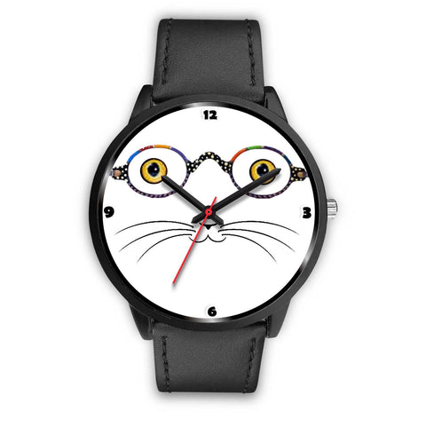 Cat Face With Glasses Print Christmas Special Wrist Watch-Free Shipping