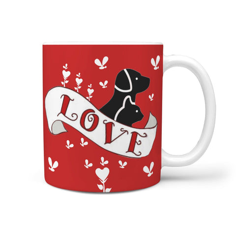Cute Pets Love Print 360 White Mug