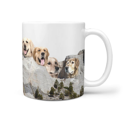 Golden Retriever Mount Rushmore Print 360 Mug