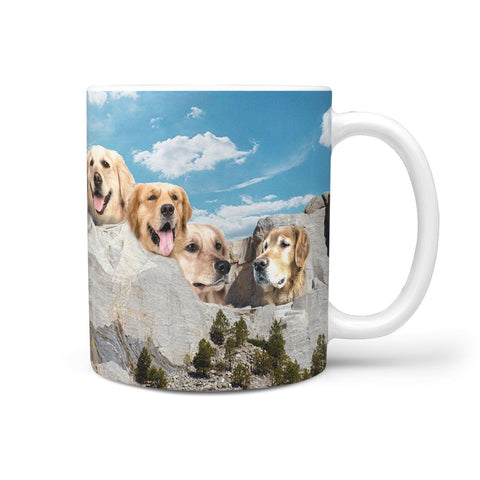 Amazing Golden Retriever Mount Rushmore Print 360 Mug