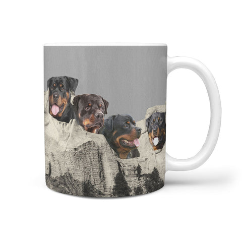 Rottweiler Dog Mount Rushmore Print 360 Mug