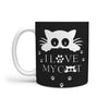Cute Cat Face Print 360 White Mug