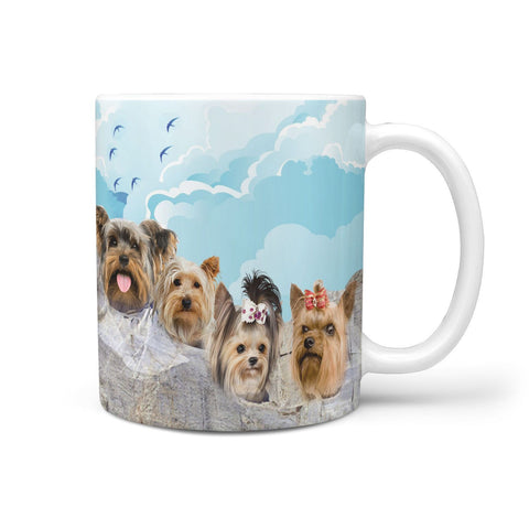 Cute Yorkie Mount Rushmore Print 360 Mug