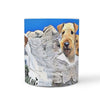 Airedale Terrier Mount Rushmore Print 360 White Mug