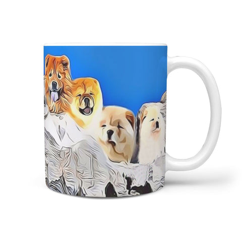 Chow Chow Dog Mount Rushmore Print 360 White Mug