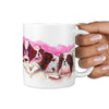 Japanese Chin Dog Pink Art Mount Rushmore Print 360 White Mug