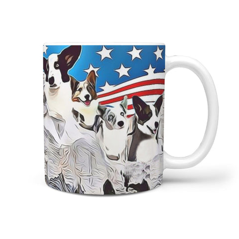 Cute Cardigan Welsh Corgi Mount Rushmore Print 360 White Mug