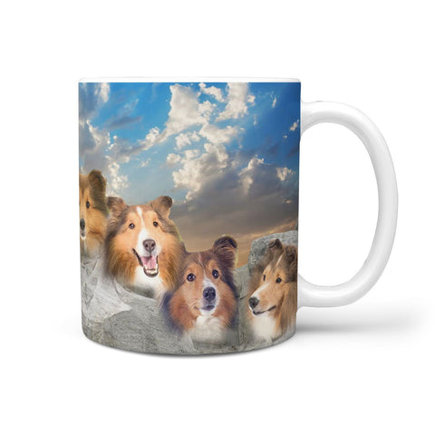 Shetland Sheepdog Mount Rushmore Print 360 Mug