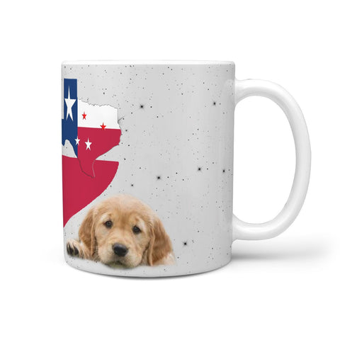 Cute Golden Retriever Heart Texas Print 360 White Mug