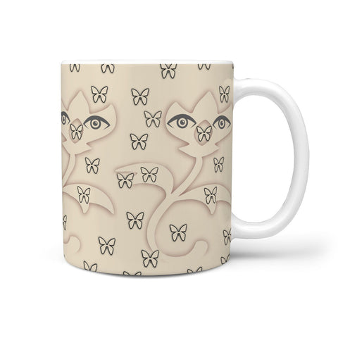 Butterfly Eyes Print 360 White Mug