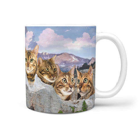 Bengal Cat On Mount Rushmore Print 360 Mug