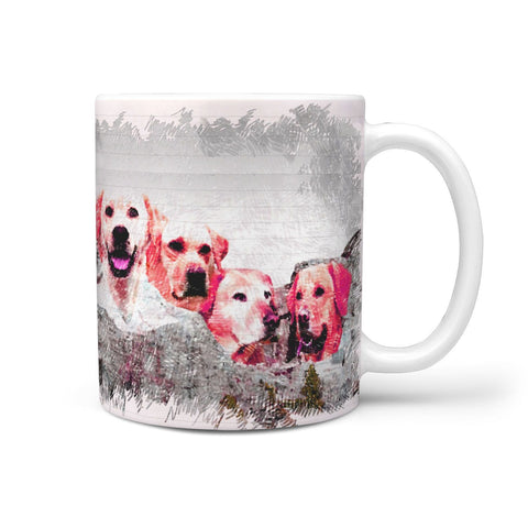 Labrador Retriever Drawing On Mount Rushmore Print 360 Mug