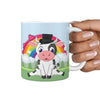 Cute Cow With Rainbow Print 360 White Mug