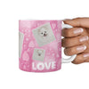 Pomeranian Dog Love Print 360 White Mug