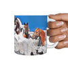 Thoroughbred Horse Mount Rushmore Print 360 White Mug