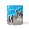 Boston Terrier On Mount Rushmore Print 360 Mug