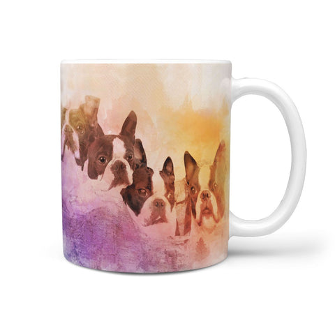 Boston Terrier Painting Mount Rushmore Print 360 Mug