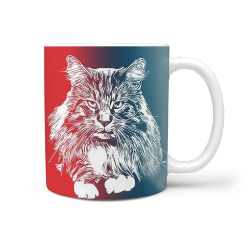 Maine Coon Cat Print 360 White Mug