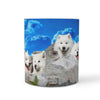 Samoyed Dog On Mount Rushmore Print 360 Mug