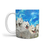 Samoyed Dog Art On Mount Rushmore Print 360 Mug