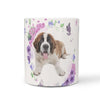 Saint Bernard Dog Print 360 White Mug