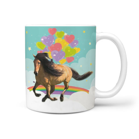 Mongolian Horse Print 360 White Mug