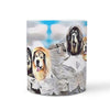 Tibetan Mastiff Dog Mount Rushmore Print 360 White Mug