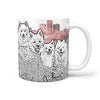 American Eskimo Dog Mount Rushmore Art Print 360 White Mug